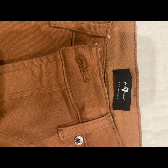 7 SEVEN FOR ALL MANKIND HIGH WAIST SLIM KICK FLARE JEAN COATED PENNY SIZE 30 - Picture 7 of 8